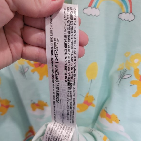 Disney Store Womens XL/XXL Winnie Pooh Nightshirt Gown Blue Rainbow Sun Clouds - Picture 7 of 8